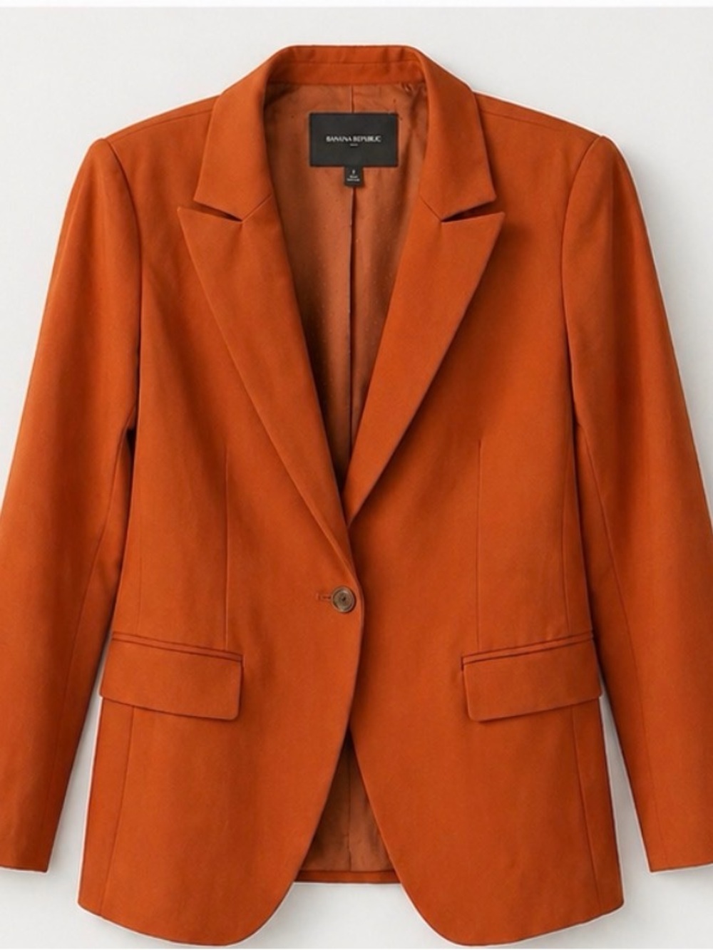 4 Piece Banana Republic Women's Burnt Rust Suit: Blazer, Pants, Skirt, Crew Top